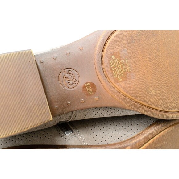 Lucky Brand Boots Womens 8.5 M Bayley 2 Ankle Booties Heels Zipper Brown Leather - Picture 7 of 8